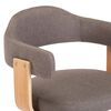 vidaXL Sillas comedor giratorias 4 uds madera curvada tela gris taupe