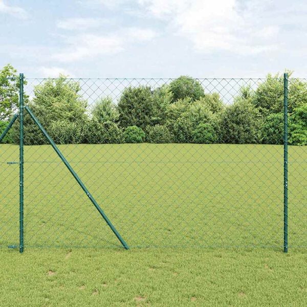 vidaXL Poste de Valla Verde 10 x 1,6 m (malla de 60 x 60 mm)