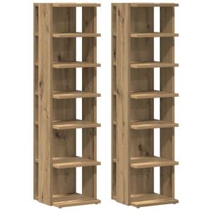 vidaXL Zapateros 2 uds madera roble artisan 28x27x102 cm