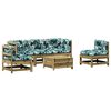 vidaXL Juego de muebles jard&iacute;n 6 pzas y cojines madera pino impregnada
