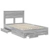 vidaXL Estructura de cama con cabecera Gris Sonoma 120 x 190 cm