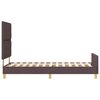 vidaXL Estructura de cama con cabecera Marr&oacute;n oscuro 90 x 200 cm tela