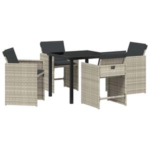 vidaXL Conjunto de Comedor de Jard&iacute;n 5 pcs Gris Claro rat&aacute;n sint&eacute;tico