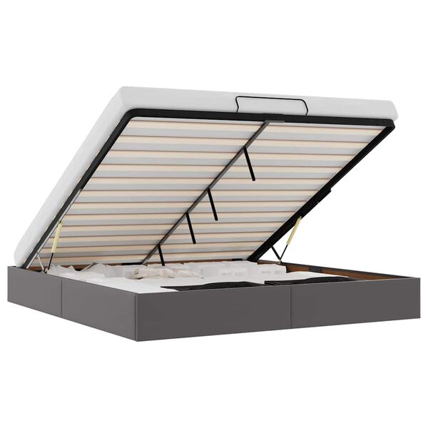 vidaXL Estructura de cama otomana sin colch&oacute;n gris 160x200 cm