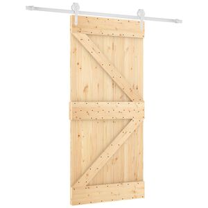 vidaXL Puerta Corredera Natural y Blanco 95 x 210 cm