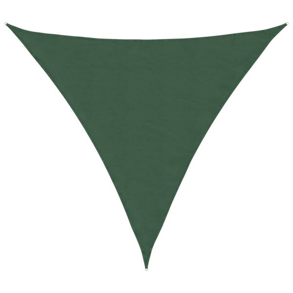 vidaXL Toldo de vela triangular tela Oxford verde oscuro 3x3x3 m