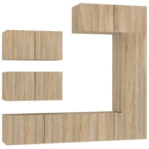 vidaXL Set de muebles para TV 6 pzas madera contrachapada roble sonoma