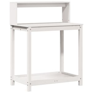 vidaXL Mesa plantaci&oacute;n con estantes madera pino blanco 82,5x50x109,5cm