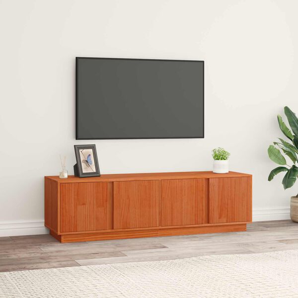 vidaXL Mueble de TV Marr&oacute;n Cera 140 x 40 x 40 cm Pino macizo