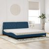 vidaXL Cama con colch&oacute;n terciopelo azul oscuro 200x200 cm
