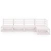 vidaXL Set de sal&oacute;n de jard&iacute;n de 5 piezas blanco madera maciza de pino