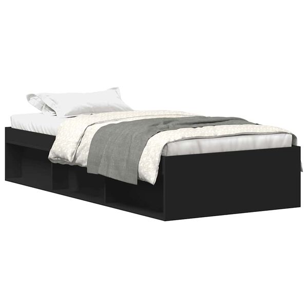 vidaXL Estructura de cama negra 90x190 cm