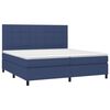 vidaXL Cama box spring con colch&oacute;n tela azul 200x200 cm