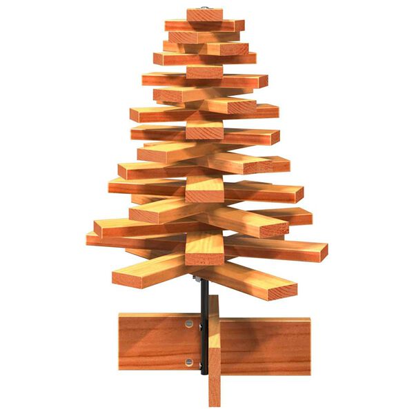 vidaXL Árbol de Navidad de adorno madera maciza pino marrón cera 60 cm