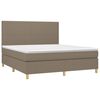 vidaXL Cama box spring con colch&oacute;n tela gris taupe 160x200 cm