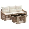 vidaXL Conjunto de sof&aacute;s de jard&iacute;n 4 uds. Beige y blanco crema