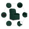 vidaXL Sill&oacute;n el&eacute;ctrico reclinable elevable de terciopelo verde oscuro