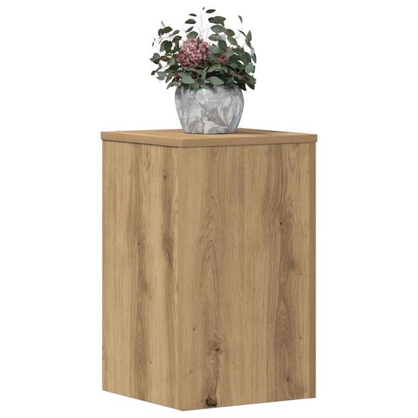 vidaXL Soportes de plantas 2 uds madera roble artisian 30x30x50 cm