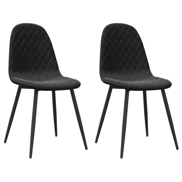 vidaXL Sillas de comedor 2 unidades terciopelo negro
