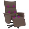 vidaXL Sill&oacute;n reclinable masaje con reposapi&eacute;s cuero sint&eacute;tico marr&oacute;n