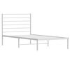vidaXL Estructura cama sin colch&oacute;n con cabecero metal blanco 75x190 cm