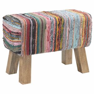 vidaXL Banco 60 x 30 x 45 cm Cuero Real Multicolor