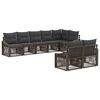 vidaXL Conjunto de sof&aacute;s de jard&iacute;n 8 uds. Gris rat&aacute;n sint&eacute;tico