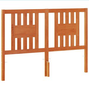 vidaXL Cabecero de cama madera maciza de pino marr&oacute;n cera 140 cm