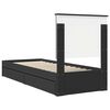 vidaXL Cama con almacenamiento Negro 75 x 190 cm Madera de ingenier&iacute;a