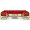 vidaXL Set de muebles de jard&iacute;n 10 pzas con cojines madera impregnada