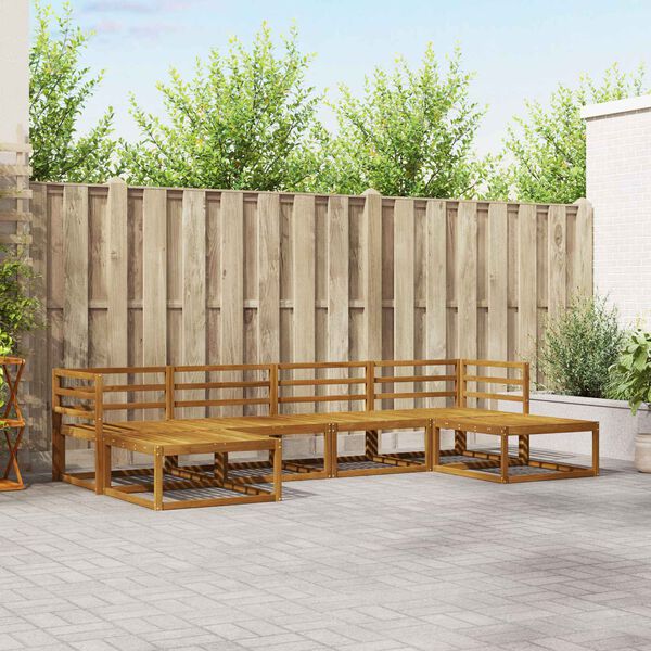 vidaXL Conjunto de sof&aacute;s de exterior 6 pcs Natural y Antracita