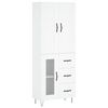 vidaXL Aparador alto madera contrachapada blanco 69,5x34x180 cm