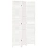 vidaXL Biombo separador de 3 paneles madera maciza Paulownia blanco retro