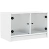 vidaXL Mueble de TV con puertas de vidrio blanco 68x37x42 cm