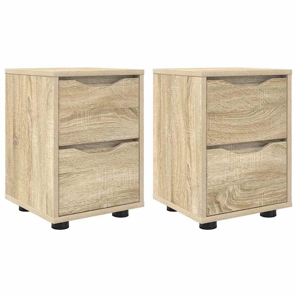 vidaXL Mesas de noche con caj&oacute;n 2 pcs Roble Sonoma 30,5 x 30 x 43 cm