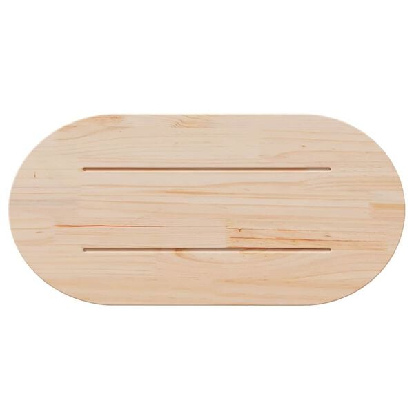 vidaXL Tablero de mesa ovalado madera maciza pino blanco 80x40x2,5 cm