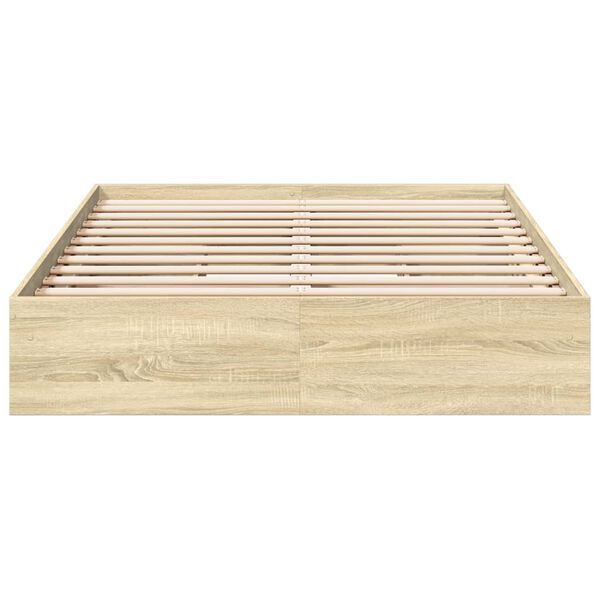 vidaXL Cama con cajones madera ingenier&iacute;a roble Sonoma 120x200 cm