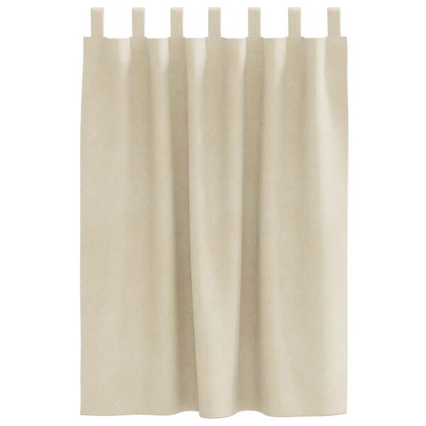vidaXL Cortinas opacas 2 pcs Crema 140 x 140 cm Terciopelo