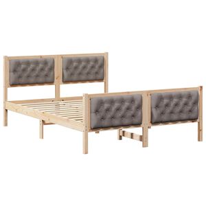 vidaXL Estructura de cama Taup&eacute; 150 x 200 cm Madera de pino macizo