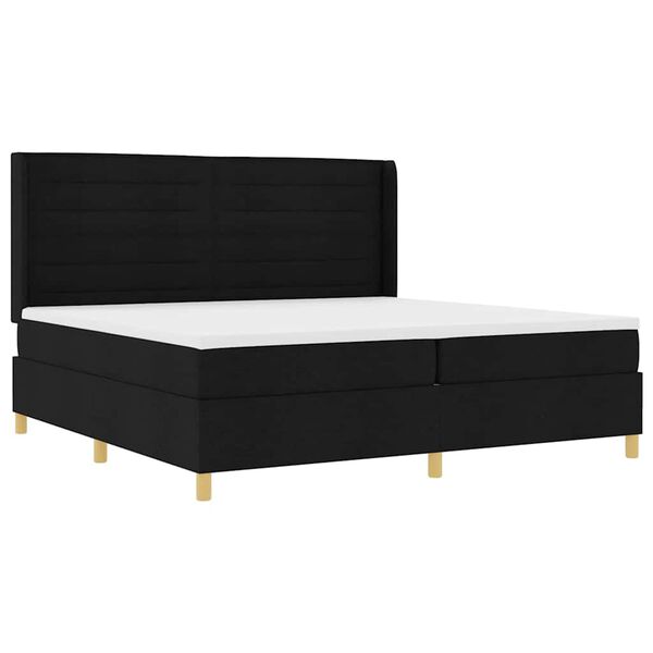vidaXL Cama tipo Box Spring con colch&oacute;n Negro 200 x 200 cm tela