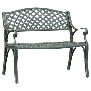 vidaXL Banco de jard&iacute;n de aluminio fundido verde 102 cm