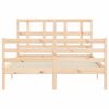 vidaXL Estructura de cama de matrimonio con cabecero madera maciza