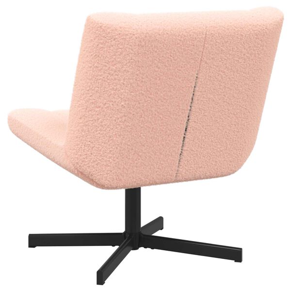 vidaXL Silla giratoria Rosa 63 x 75 x 76 cm Piel de oveja