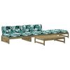 vidaXL Juego de muebles jard&iacute;n 4 pzas y cojines madera pino impregnada