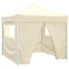 vidaXL Cenador plegable con 4 paredes colore crema 3x3 m