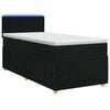 vidaXL Cama box spring con colch&oacute;n con cabecera Negro 90 x 190 cm Tela