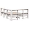 vidaXL Cama con estanter&iacute;a sin colch&oacute;n madera maciza blanca 140x190 cm
