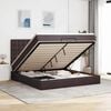 vidaXL Estructura cama otomana colch&oacute;n tela marr&oacute;n oscuro 180x200cm
