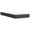 vidaXL Cama box spring con colch&oacute;n tela marr&oacute;n oscuro 90x190 cm