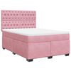 vidaXL Cama box spring con colch&oacute;n terciopelo rosa 140x200 cm